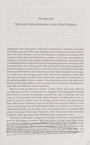 STATE DIRECTED DEVELOPMENT: POLITICAL POWER AND INDUSTRIALIZATION IN THE GLOBAL PERIPHERY