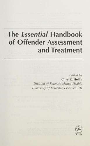 The essential handbook of offender assessment and treatment
