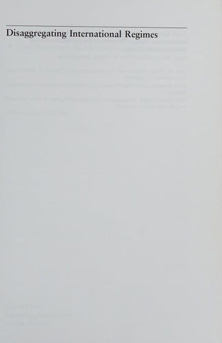 Disaggregating international regimes