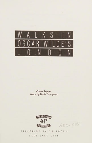 Walks in Oscar Wilde's London