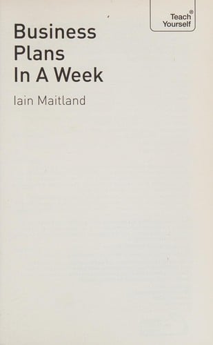 Business plans in a week