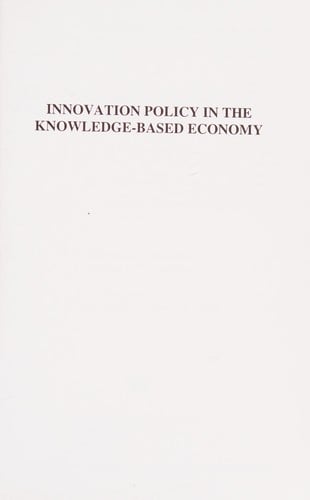 Innovation policy in the knowledge-based economy