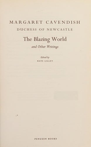 The blazing world and other writings