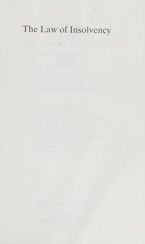 The Law of Insolvency (Sweet & Maxwell's Insolvency Library)