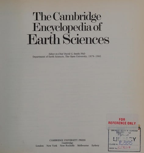 The Cambridge encyclopedia of earth sciences