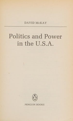 Politics and power in the U.S.A