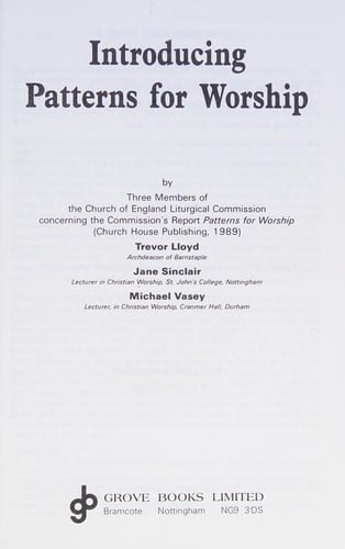 Introducing patterns for worship
