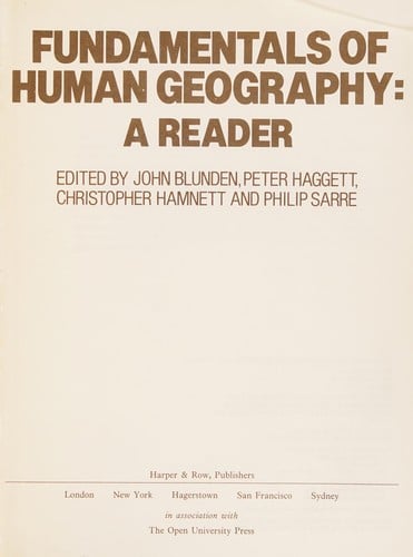 Fundamentals of human geography