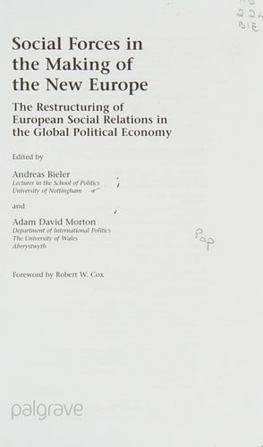 Social forces in the making of the new Europe