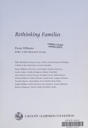 RETHINKING FAMILIES