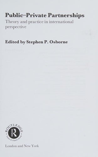 Public-private partnerships