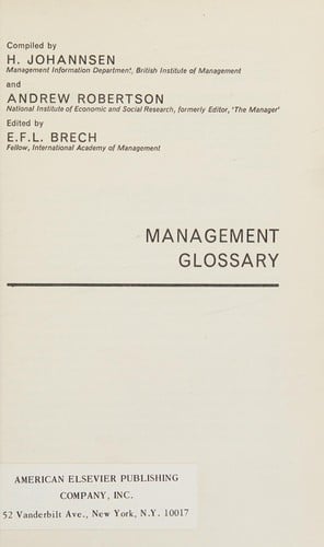 Management glossary