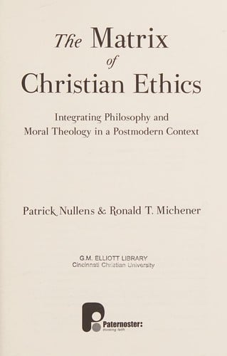 The matrix of Christian ethics