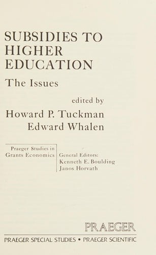 Subsidies to higher education