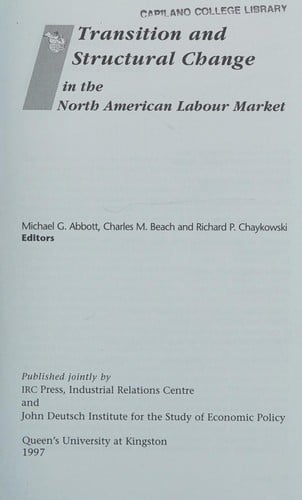 Transition and structural change in the North American labour market