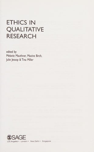 Ethics in qualitative research