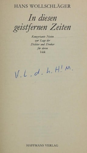 In diesen geistfernen Zeiten