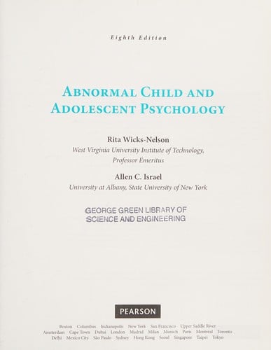 Abnormal child and adolescent psychology