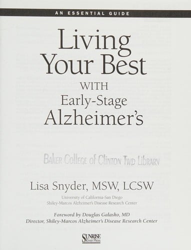 Living your best with early-stage Alzheimer's