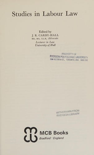 Studies in labour law