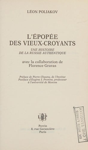 L' épopée des vieux-croyants