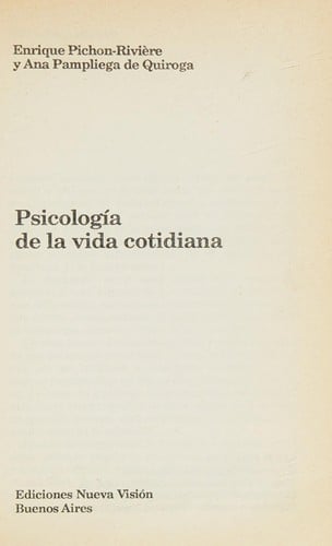 Psicologia de La Vida Cotidiana