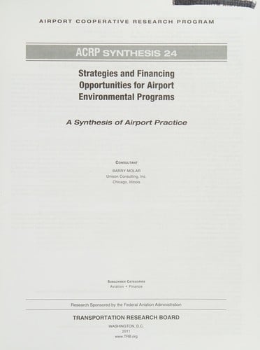 Strategies and financing opportunities for airport environmental programs