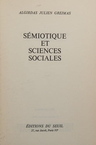 Sémiotique et sciences sociales
