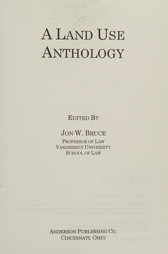 A Land use anthology
