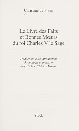 Le livre des faits et bonnes mœurs du roi Charles V le Sage