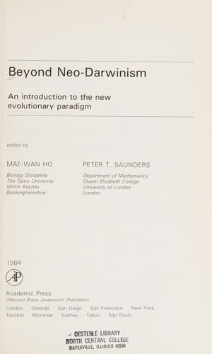 Beyond neo-Darwinism