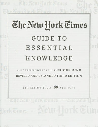 The New York times guide to essential knowledge