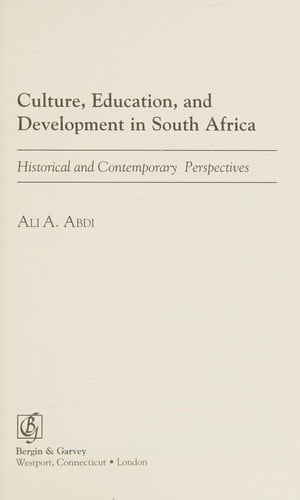 Culture, education, and development in South Africa