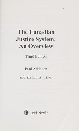 The Canadian justice system