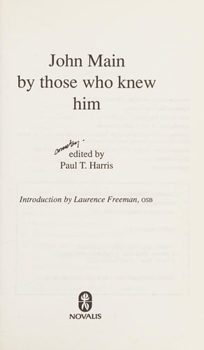 John Main by those who knew him