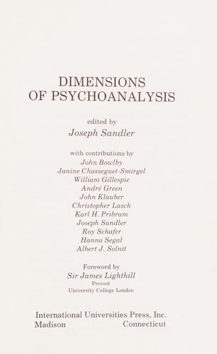 Dimensions of psychoanalysis