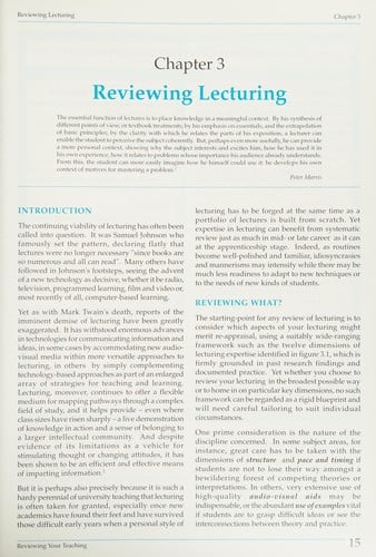Reviewing your teaching