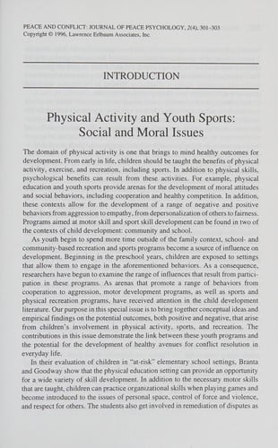 Physical activity and youth sports