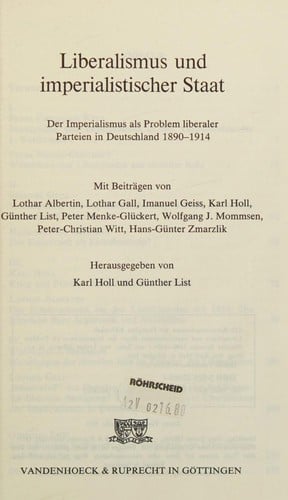 Liberalismus und imperialistischer Staat