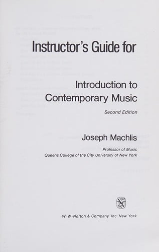 Machlis Intro to Contemporary Music
