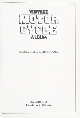 Vintage motor cycle album
