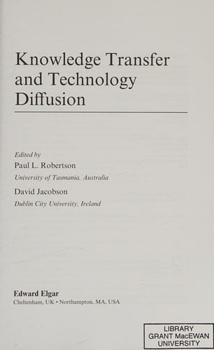 Knowledge transfer and technology diffusion