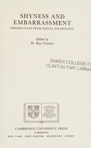 Shyness and embarrassment