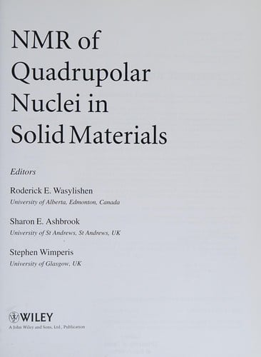 NMR of quadrupolar nuclei in solid materials
