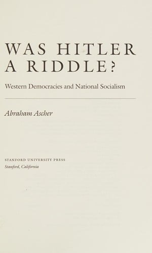 Was Hitler a riddle?