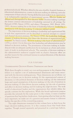 Decision making for educational leaders