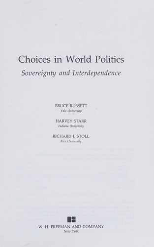 Choices in world politics
