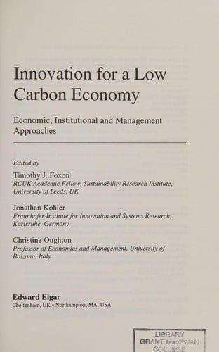 Innovation for a low carbon economy