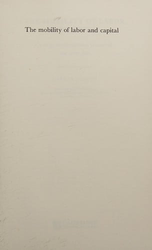 The mobility of labour and capital