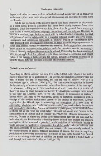 CHALLENGING CITIZENSHIP: GROUP MEMBERSHIP AND CULTURAL IDENTITY IN A GLOBAL AGE; ED. BY SOR-HOON TAN